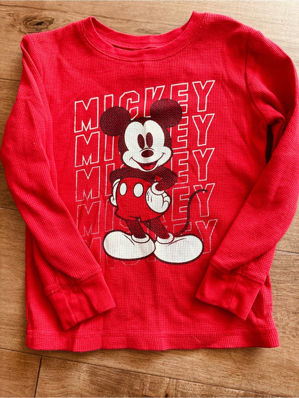 Disney Red Mickey Mouse Long Sleeve Tee for Kids